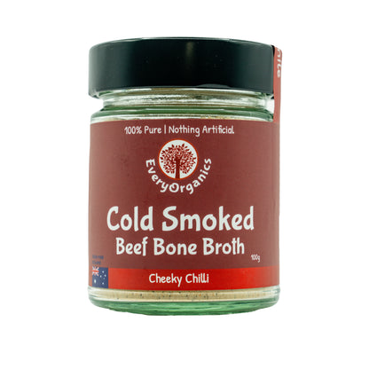 Cold Smoked Beef Bone Broth, Cheeky Chilli.