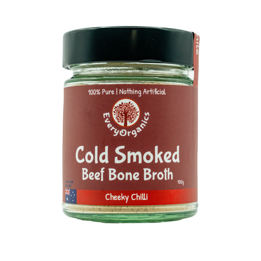 Cold Smoked Beef Bone Broth, Cheeky Chilli.